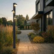 Lucande LED-udendørslampe Velira, sort, 220 cm, 3 lyskilder