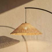 Lucande udendørs gulvlampe Taniola, konisk, rattan, 195 cm, IP44