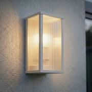 Lindby udendørs væglampe Peldar, grå/riflet, 26 cm, IP44