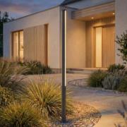 Lucande LED-udendørslampe Lynel, antracit, højde 200 cm, IP54