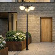 Lucande LED-udendørslampe Toras, sort, 3 lyskilder, CCT-dæmpbar
