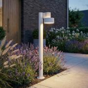 Lucande LED-gadelampe Elune, grå, IP44, højde 77 cm