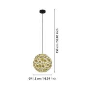 Hængelampe Skoura, messingfarvet, Ø 41 cm, stål, E27