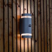 FOCUS ROUND udendørs væglampe, mørkegrå, 2 x GU10, IP44