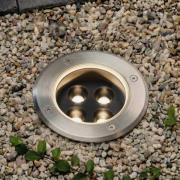 Arcchio LED-indbygget gulvspot Thentos, Ø 12 cm, 40°, nikkel, IP67