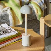 LED-bordlampe med batteri, Taten, sandfarvet, højde 30 cm, metal