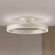 LED-loftlampe Saturn, Ø 50 cm, creme-sølvfarvet, metal