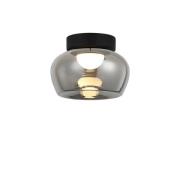 LED-loftlampe Nadia, Ø 38 cm, røggrå, glas