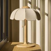 MARKET SET bordlampe Coquillage, naturfarvet hør/træ, E27