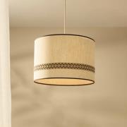 MARKET SET Hængelampe Jimmy, Ø 48 cm, beige, mønsterkant