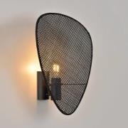 MARKET SET Væglampe Screen, 42 cm høj, sort, rattan