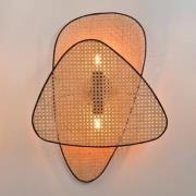 MARKET SET Væglampe Screen, 77 cm høj, natur, rattan