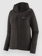 Patagonia R1 Thermal Full Hættetrøje med lynlås sort