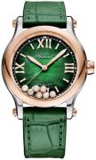 Chopard Dameur 278578-6002 Happy Sport Grøn/Læder Ø36 mm