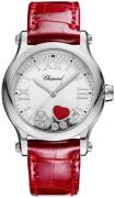 Chopard Dameur 278582-3005 Happy Sport Sølvfarvet/Læder Ø36 mm