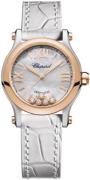 Chopard Dameur 278573-6018 Happy Sport Hvid/Læder Ø30 mm