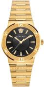 Versace Dameur VEVH00820 Greca Logo Sort/Guldtonet stål Ø38 mm