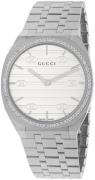 Gucci 25H Dameur YA163401 Hvid/Stål Ø34 mm