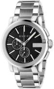 Gucci Herreur YA101204 G Chrono Sort/Stål Ø44 mm