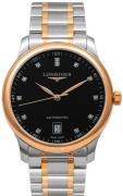 Longines Herreur L2.628.5.59.7 Master Sort/Rosaguldtonet stål Ø38.5