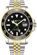 Stührling Original Herreur 3968.3 Aquadiver Sort/Gul guldtonet stål