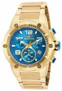 Invicta Herreur 19532 Speedway Blå/Gul guldtonet stål Ø52 mm