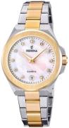 Festina Dameur F20702-1 Mademoiselle Hvid/Gul guldtonet stål Ø33 mm