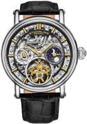 Stührling Original Herreur 4000.2 Legacy Skeletskåret/Læder Ø43 mm