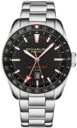 Stührling Original Herreur 4017.1 Voyager GMT Sort/Stål Ø42 mm