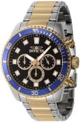 Invicta Herreur 46059 Pro Diver Sort/Gul guldtonet stål Ø45 mm