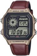 Casio Herreur AE-1200WHL-5AVEF Vintage LCD/Læder