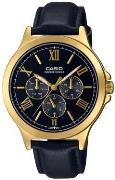 Casio Herreur MTP-V300GL-1AUDF Classic Sort/Læder Ø41.5 mm