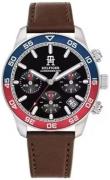 Tommy Hilfiger Herreur 1792166 Th85 Sort/Læder Ø41 mm