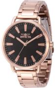 Invicta Dameur 46335 Slim Sort/Rosaguldtonet stål Ø38 mm