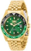 Invicta Herreur 36044 Pro Diver Grøn/Gul guldtonet stål Ø40 mm