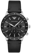 Emporio Armani Herreur AR11243 Mario Sort/Læder Ø43 mm
