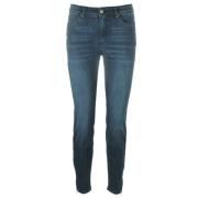 Marineblå Skinny Jeans, Mid Waist, Casual
