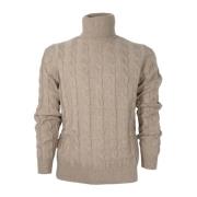 Herre Slim Fit Cashmere og Uld Turtleneck Sweater