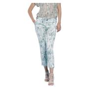 Curvy Floral Chino Capri Bukser