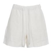 Off White Tie Front Shorts