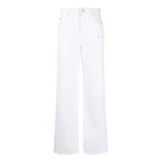 Hvide bomuld jeans med lige ben