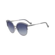 Blå Sharp Metalstel Solbriller