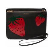 Elegant Jordbær Logo Håndtaske