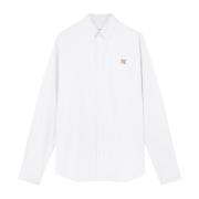 Hvid Skjorte med Button-Down Krave