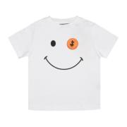 Hvid Børne T-shirt med Smiley Print