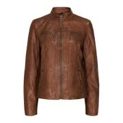 Notyz Biker Jacket W. Collar Skind 1132Rf Dark Cognac W. Gunmetal Acc.