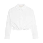 Hvid Skjorte med Knude Detalje til Moderne Kvinder