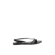 Brugte Celine-sandaler i sort læder