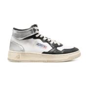 Hvide/Sorte Vintage Mid Sneakers