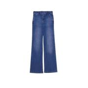 Flarede denim jeans med medium talje